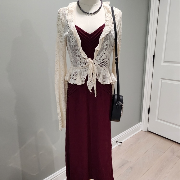 Tracy Reese Size 10 Burgundy Dress - Picture 15 of 16